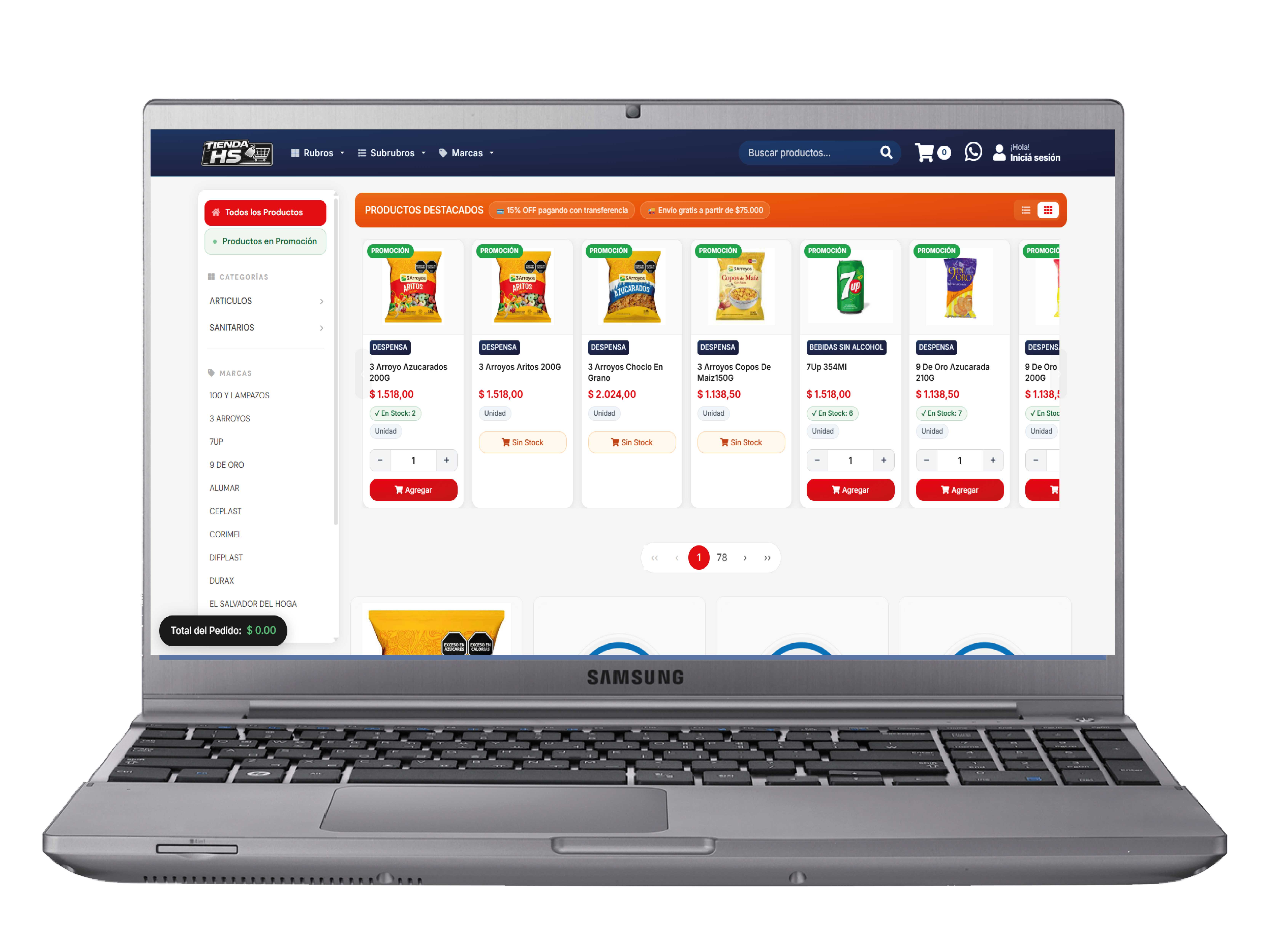 Tienda Online Sistema HS (Suscripción Mensual)